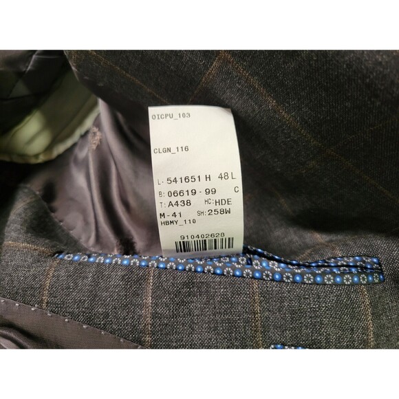Ralph Lauren Mens Gray Wool Windowpane Plaid‎ Sport Coat 48L - Picture 8 of 10